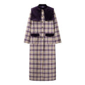 Damen Karierter Trenchcoat mit luxuriösen Veloursdetails EB