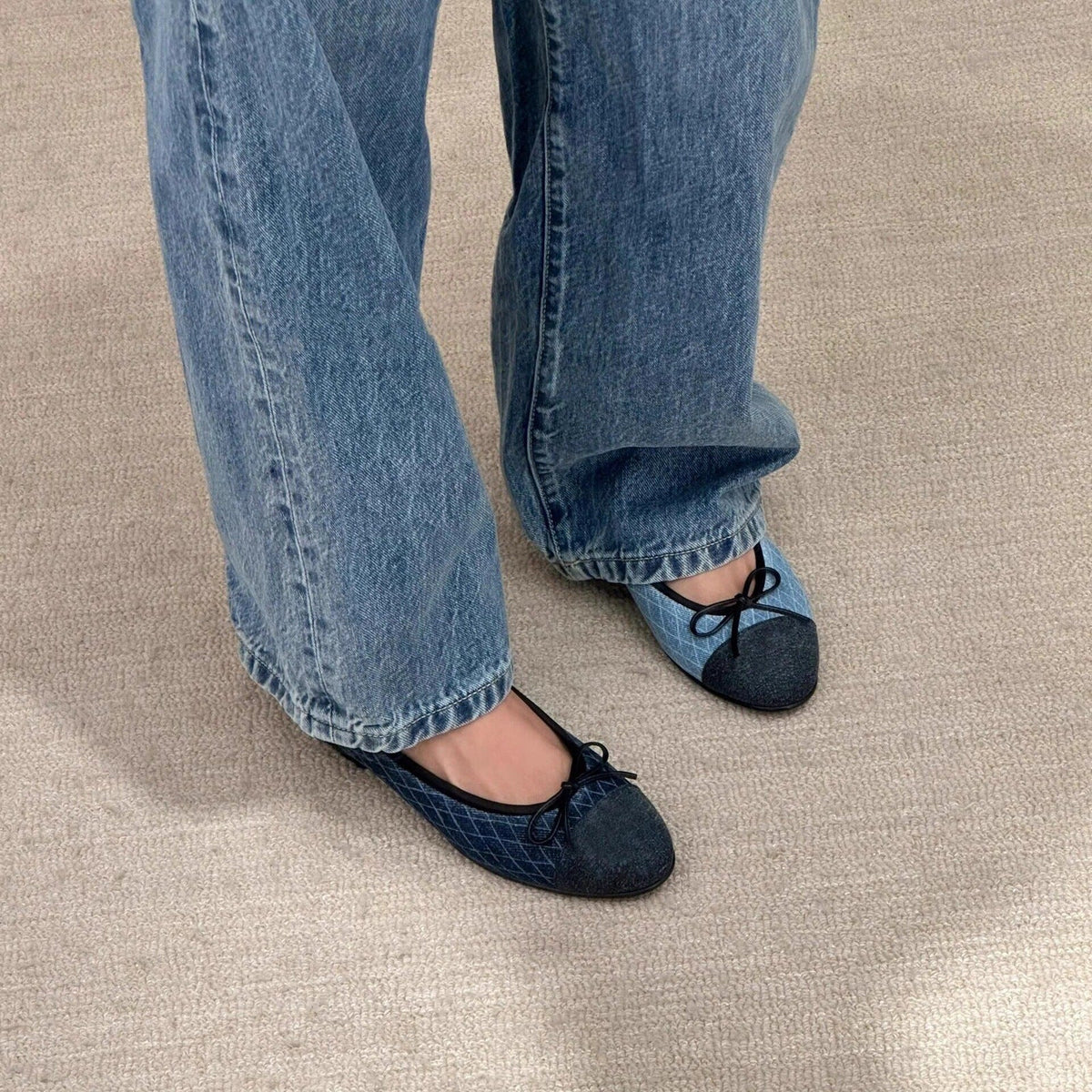 Damen Ballerinas mit elegantem Kontrast-Design und weichem Fußbett EB