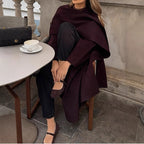 Damen eleganter Überwurf mit asymmetrischem Schnitt EB