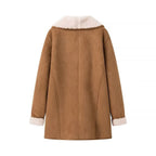 Damen lässiger Mantel mit extra weichem Futter und Knopfleiste EB