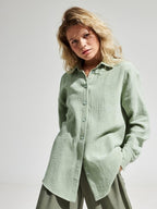 Damen Lässige Bluse im leichten Karo-Design mit langem Arm EB