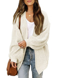 Damen Grob gestrickter Cardigan mit überschnittenen Schultern EB