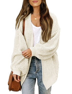 Damen Grob gestrickter Cardigan mit überschnittenen Schultern EB