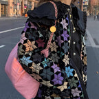 Damen gesteppte Freizeitjacke mit kreativen Hexagon-Design EB