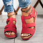 Damen bequeme Komfortsandalen mit atmungsaktiven Cut-Outs EB