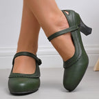 Damen Absatzschuhe mit verstellbarem Riemen und eleganter Schnalle EB