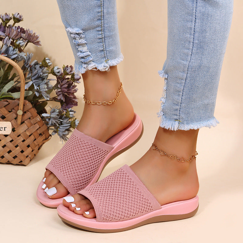 Damen bequeme Freizeitsandalen mit elastischem Obermaterial und ergonomischer Sohle EB