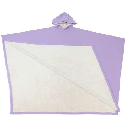 Damen kuscheliger Kapuzenponcho aus weichem Mikrofleece EB