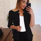 Damen Elegante Blazerjacke mit Spitze EB