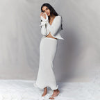 Damen festliches Ensemble mit enganliegendem Rock und elegantem Cardigan EB