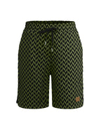 Damen-Jacquard-Shorts mit elastischem Komfortbund und Fischgrätmuster