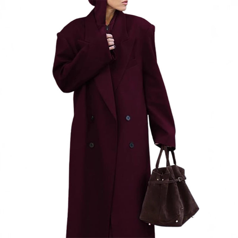 Damen eleganter Wool Coat mit doppelter Knopfleiste EB