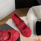 Damen bequeme Ballerinas mit dekorativen Schleifen EB