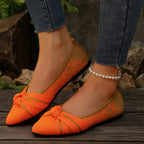 Damen Ballerina Schuhe mit eleganter Schleife EB