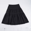Damen eleganter gestufter Rock mit Spitzendetails EB