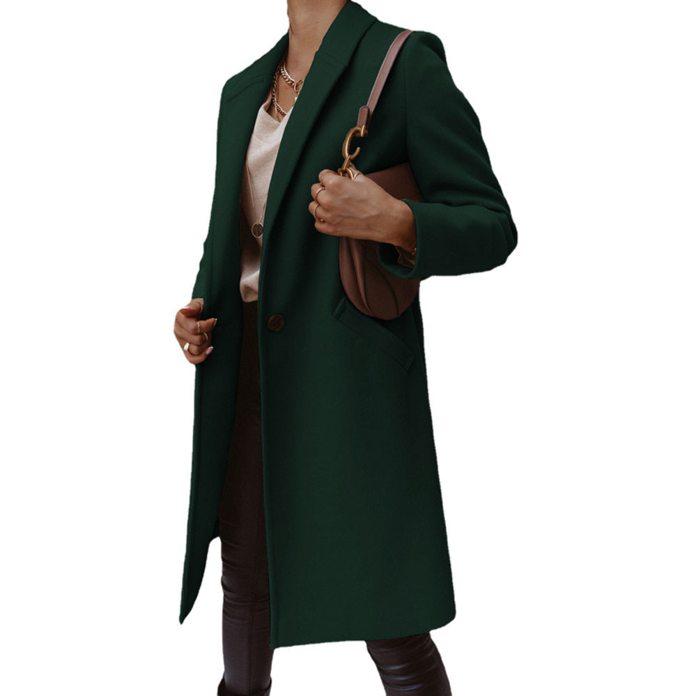 Damen eleganter Wollmantel mit schmaler Silhouette EB