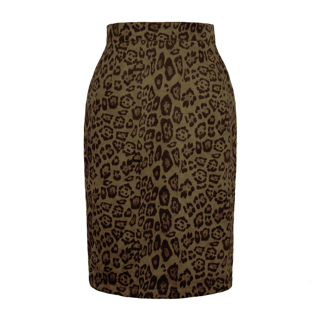 Damen Bleistiftrock mit Leoparddruck EB