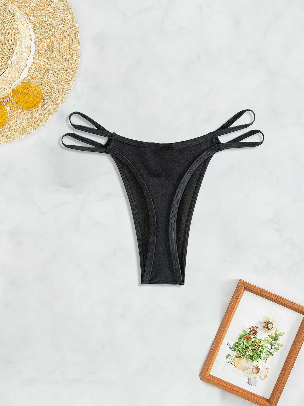 High-Waist Badeshorts mit Raffung für Damen