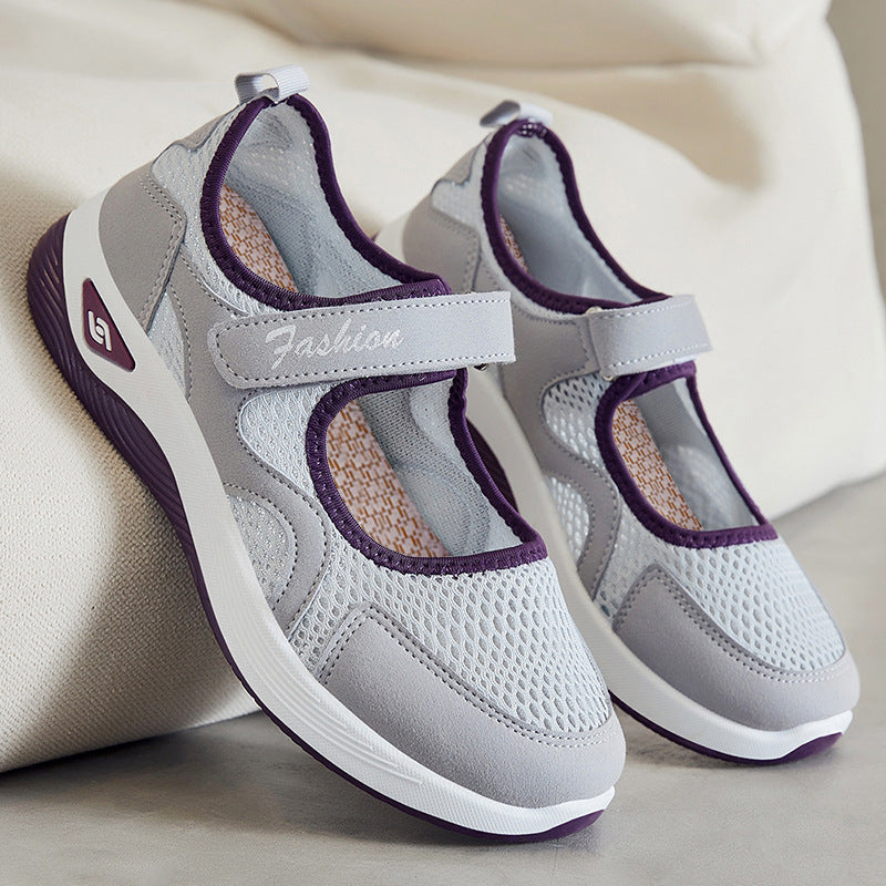 Damen Atmungsaktive Freizeitschuhe mit praktischem Klettverschluss und flexibel gestalteter Sohle EB