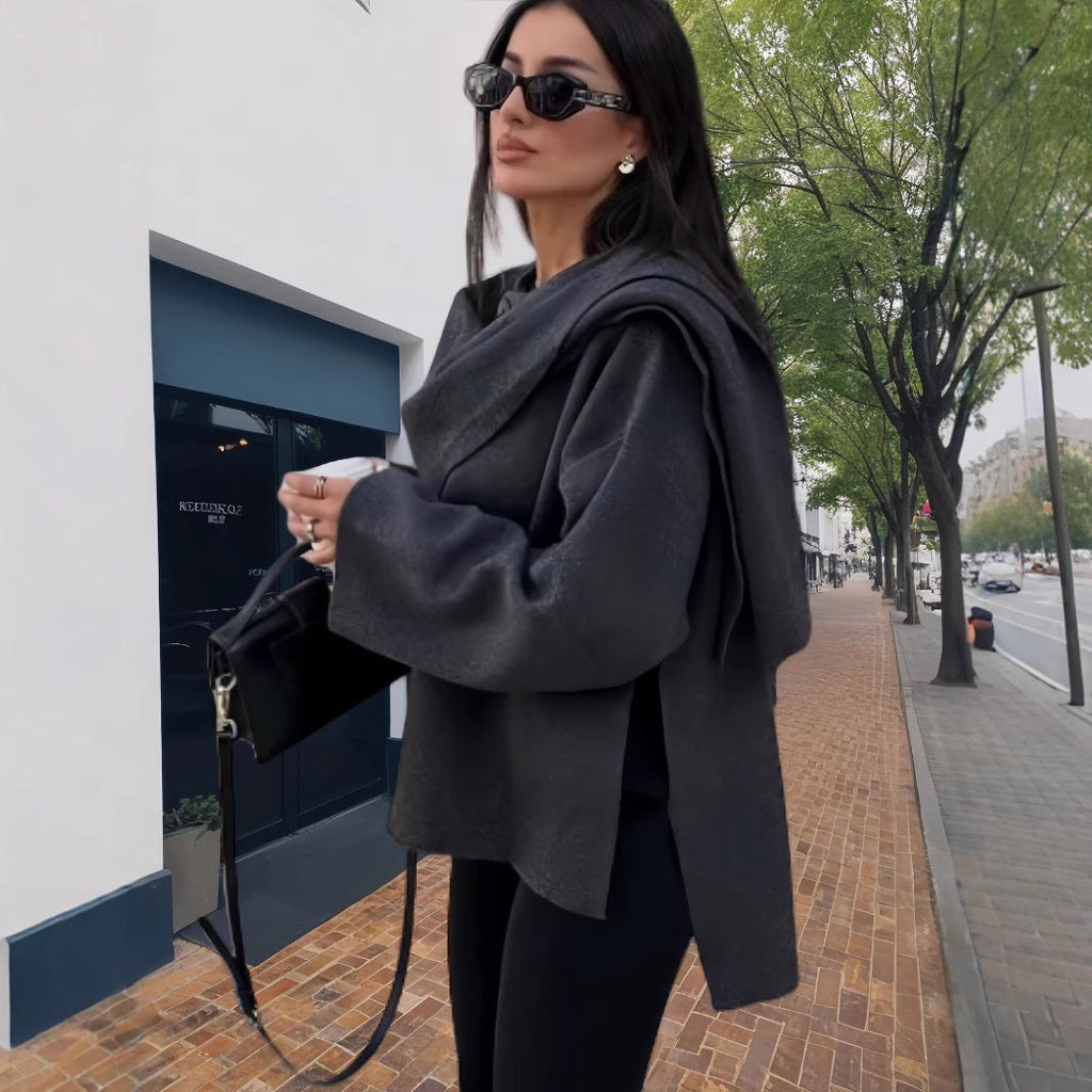 Damen elegante und gemütliche Capejacke EB