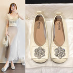 Damen Ballerinas mit eleganter Schleifenverzierung und funkelndem Schmuck EB