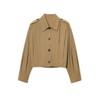 Damen cropped Jacke mit dekorativen Knopfdetails und eleganter Schnittführung EB