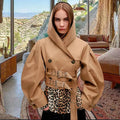 Damen Innovative Utility-Jacke mit weit geschnittenen Ärmeln und Gürtel EB