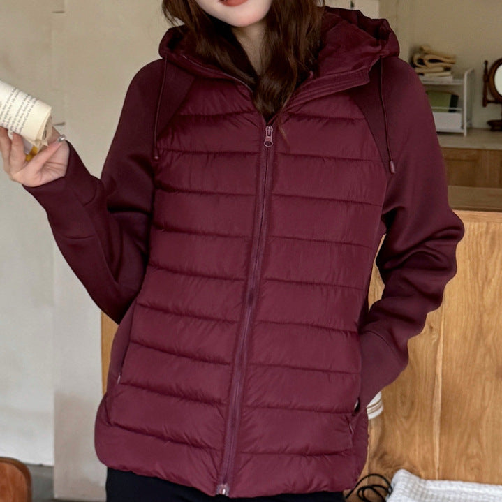 Damen Innovative Hybridjacke mit hohem Kragen und abnehmbarer Kapuze EB