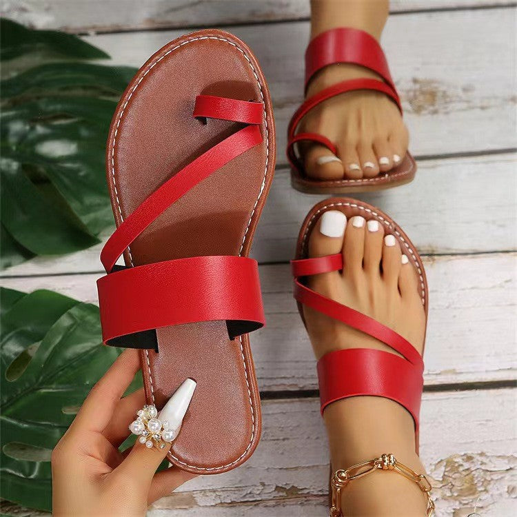 Damen Bequeme Freizeit-Sandalen mit modischem Riemendesign EB