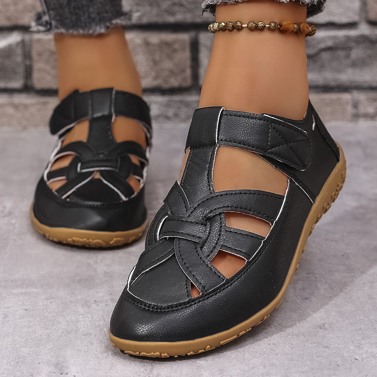 Damen Bequeme Clogs mit verstellbarem Riemendesign und rutschfester Sohle EB