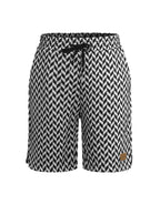 Damen-Jacquard-Shorts mit elastischem Komfortbund und Fischgrätmuster