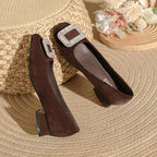 Damen Ballerina mit eleganter Strassschnalle EB