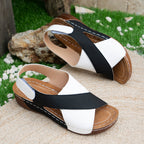 Damen Bequeme Sandalen mit geflochtenem Riemen und bequemem Fußbett EB
