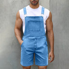 Herren Denim Latzshorts mit Taschen