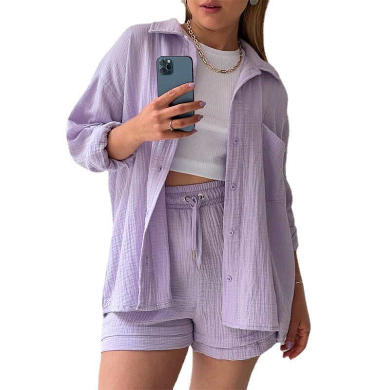 Lässiges Oversized-Shirt und Shorts-Set für Damen