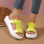 Damen Bequeme Kork-Sandalen mit innovativem Design und rutschfester Sohle EB