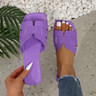 Damen Bequeme Slide-Sandalen mit trendigem Querriemen EB
