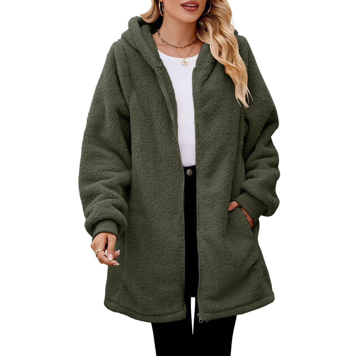 Damen kuschelige Fleecejacke EB