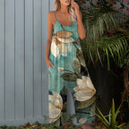 Damen Sommerlicher Overall mit floralem Design und praktischen Taschen EB