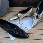 Damen elegante Ballerinas mit goldenen Akzenten und komfortablem Riemchen EB