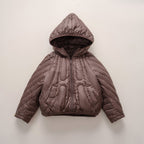 Damen gesteppte Jacke mit Kapuze und trendigem Design EB