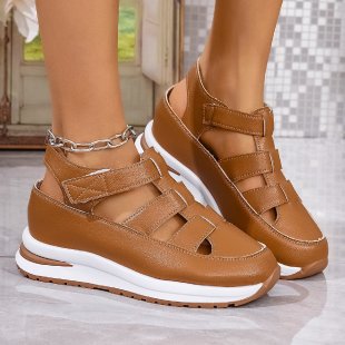 Damen bequeme Plattform-Sandalen mit atmungsaktiver Obermaterialstruktur und verstellbarem Riemendesign EB
