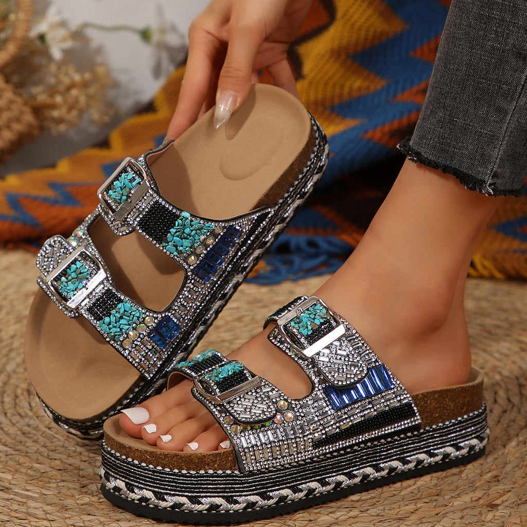 Damen Bequeme Kunstleder Sandalen EB