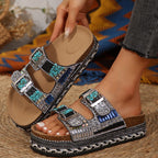 Damen Bequeme Kunstleder Sandalen EB