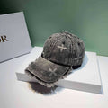 Unisex Distressed Denim Frayed Cap