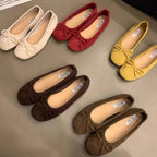 Damen Ballerinas mit schimmerndem Obermaterial und verspieltem Schleifendesign EB