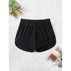 Damen Sportliche Fitness-Shorts mit hohem Bund EB