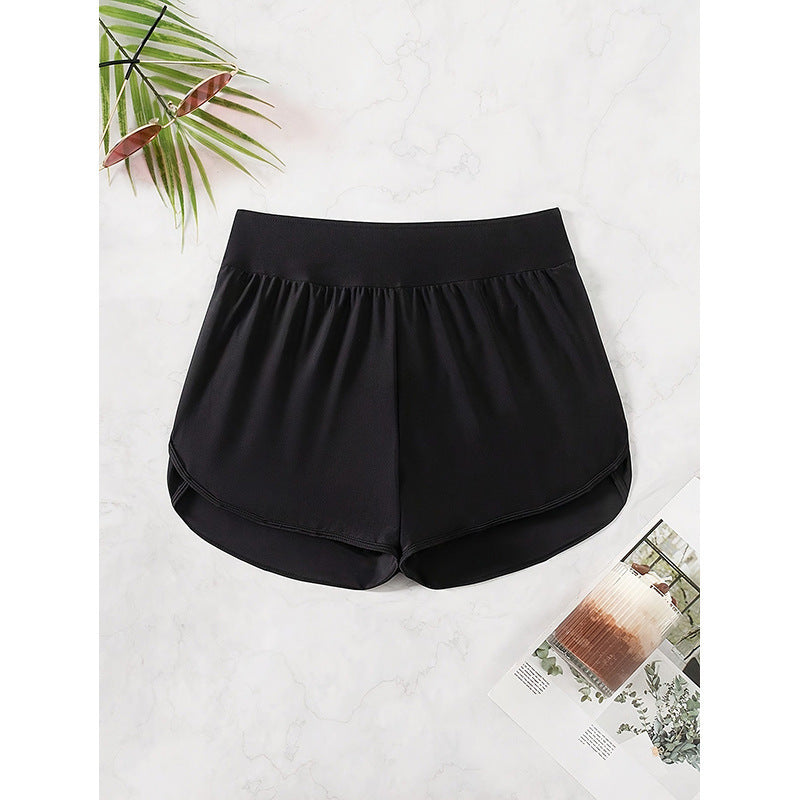 Damen Sportliche Fitness-Shorts mit hohem Bund EB