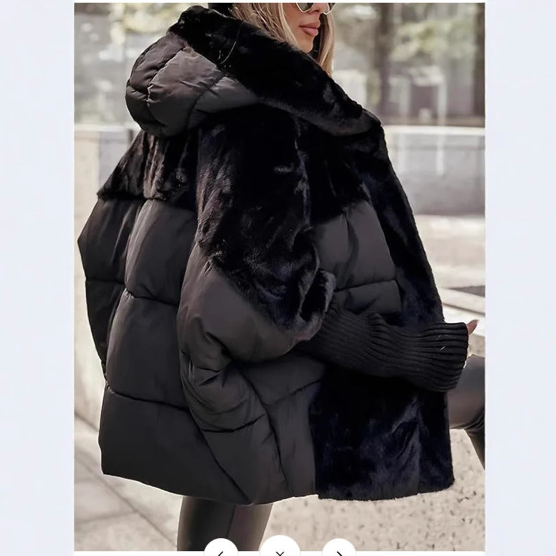 Damen Fleece-Wendejacke mit voluminösem Schnitt und hohem Kragen EB