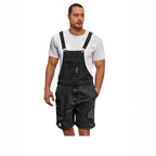 Herren Denim-Latzshorts im lässigen Design mit Aufgesetzten Taschen EB